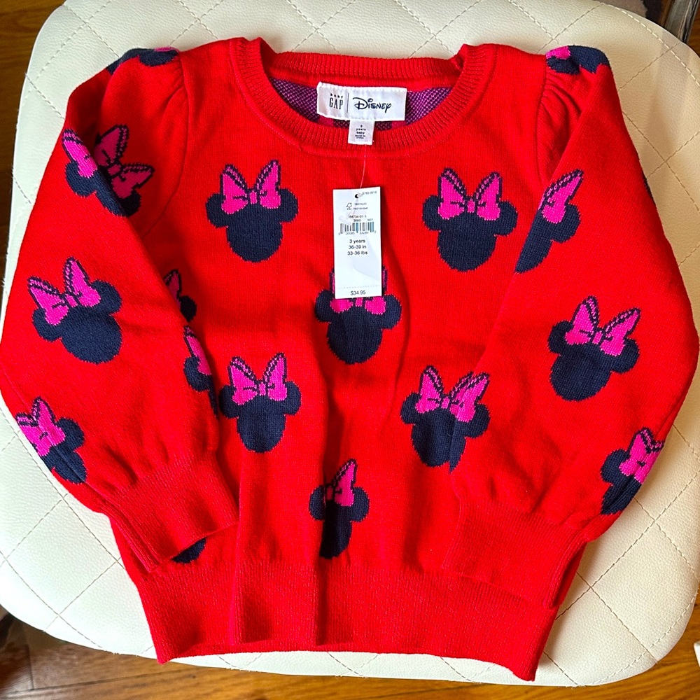 NWT Baby Gap Disney Minnie Mouse Pullover size 3